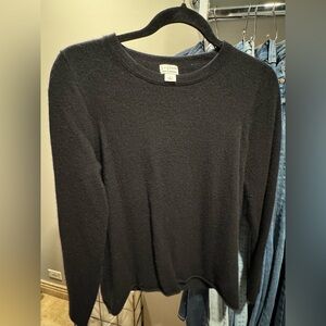 J. Crew Classic Black 100% Cashmere Crewneck Sweater